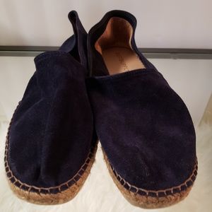 Suitsupply Navy Suede Slip On Shoes